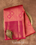 Reddish Pink Heavy Brocade Pure Kanchipuram Silk Handloom Saree