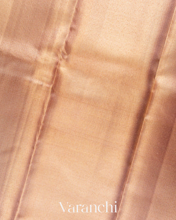 Rose Gold  Pure Tissue Kanchipuram Silk Saree