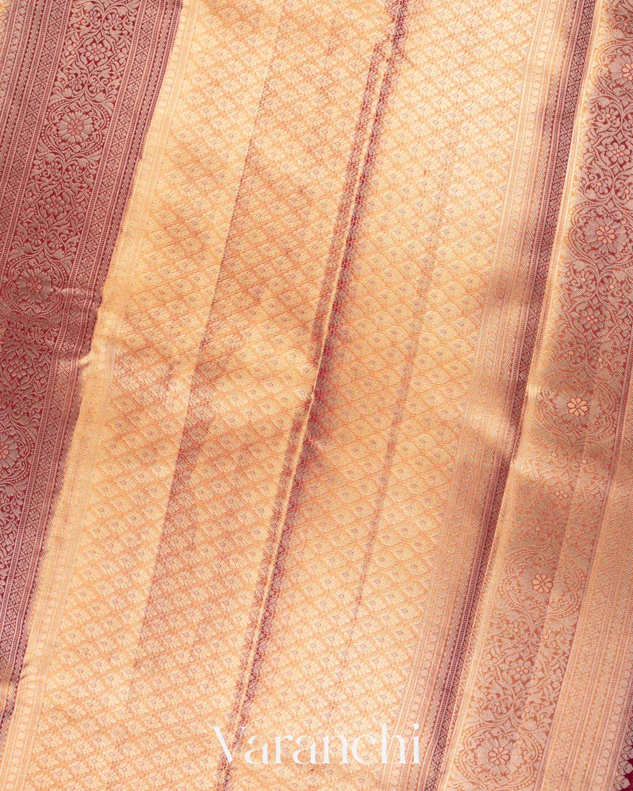 Rose Gold  Pure Tissue Kanchipuram Silk Saree