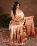 Rose Gold  Pure Tissue Kanchipuram Silk Saree
