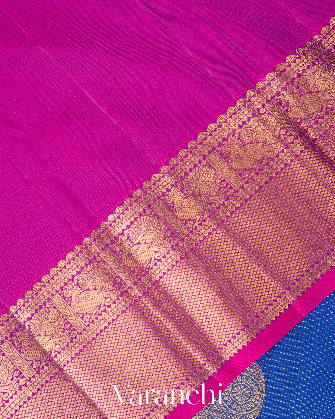 Royal Blue Pure Kanchipuram Silk Handloom Saree