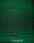 Bottle Green Korvai Pure Kanchipuram Silk Cotton Handloom Saree