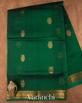 Bottle Green Pure Kanchipuram Silk Cotton Saree