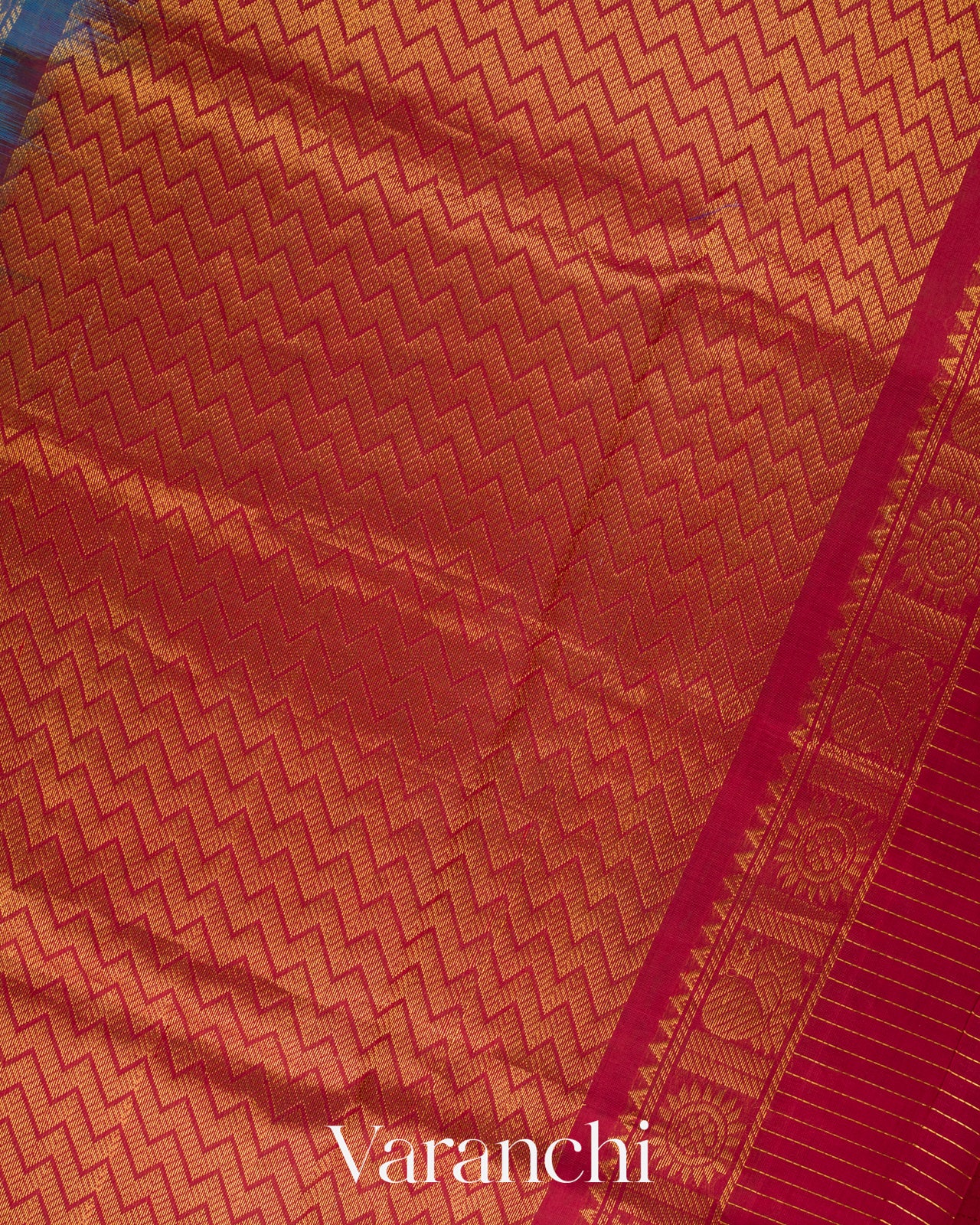 Emarald Green With Small Checks Pure Kanchipuram Silk Cotton Saree