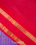 Lavender Purple Checks Pure Kanchipuram Silk Cotton Handloom Saree  