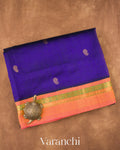 Navy Blue Pure Kanchipuram Silk Cotton Saree 