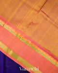 Navy Blue Pure Kanchipuram Silk Cotton Saree 