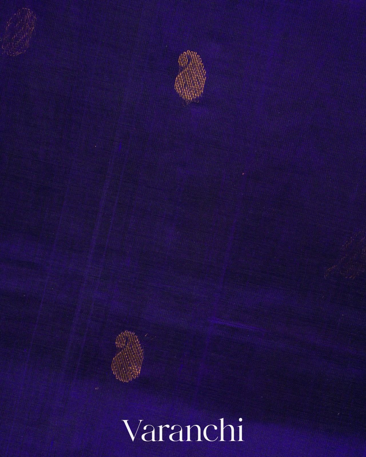 Navy Blue Pure Kanchipuram Silk Cotton Saree 