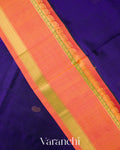 Navy Blue Pure Kanchipuram Silk Cotton Saree 