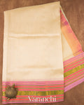 Ivory Cream Pure Kanchipuram Silk Cotton Saree  