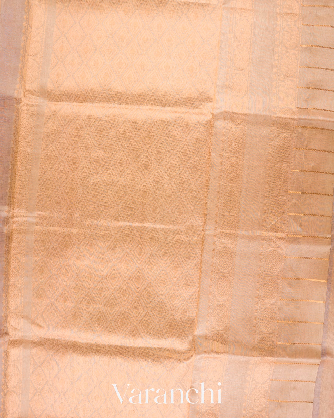 Rani Purple Checks Pure Kanchipuram Silk Cotton Saree