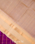 Rani Purple Checks Pure Kanchipuram Silk Cotton Saree
