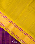 Royal Purple Checks Pure Kanchipuram Silk Cotton Handloom Saree