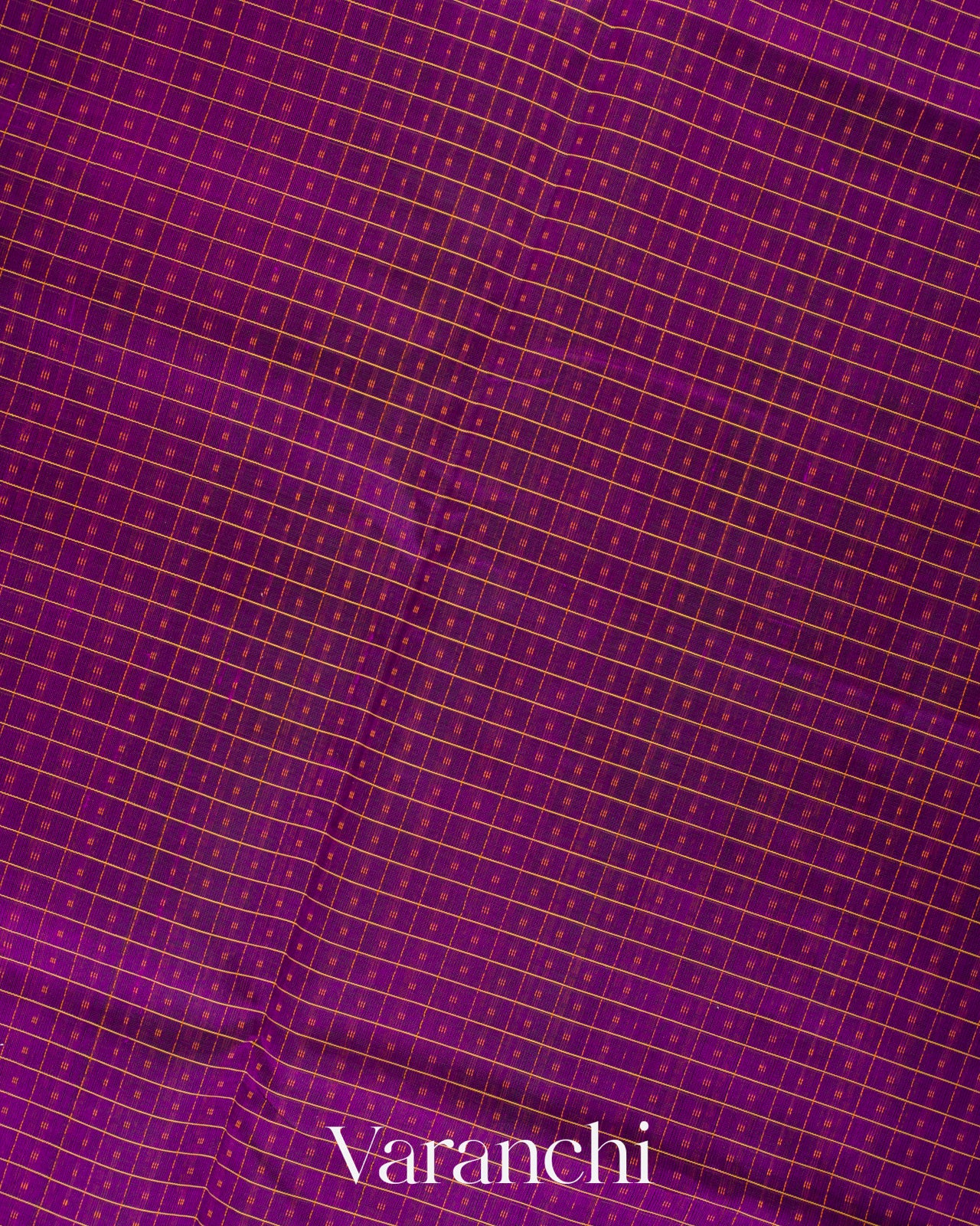 Royal Purple Checks Pure Kanchipuram Silk Cotton Handloom Saree