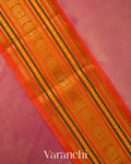 Rose Gold Pure Kanchipuram Silk Cotton Handloom Saree 