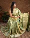 Sea Green Heavy Brocade Pure Tissue Kanchipuram Silk Saree