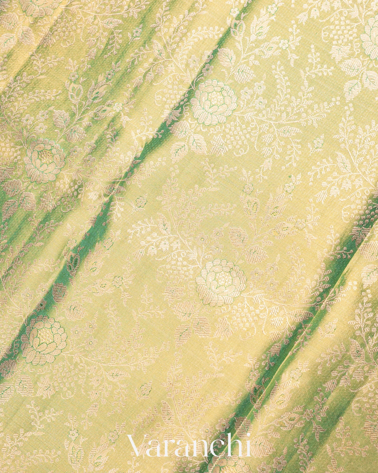Sea Green Heavy Brocade Pure Tissue Kanchipuram Silk Saree