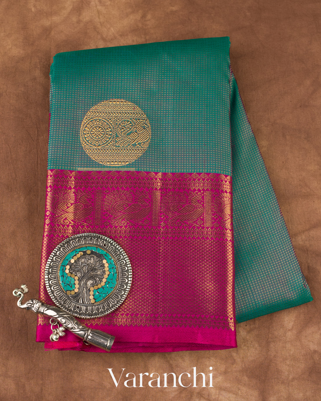 Rama Green Pure Kanchipuram Silk Handloom Saree 