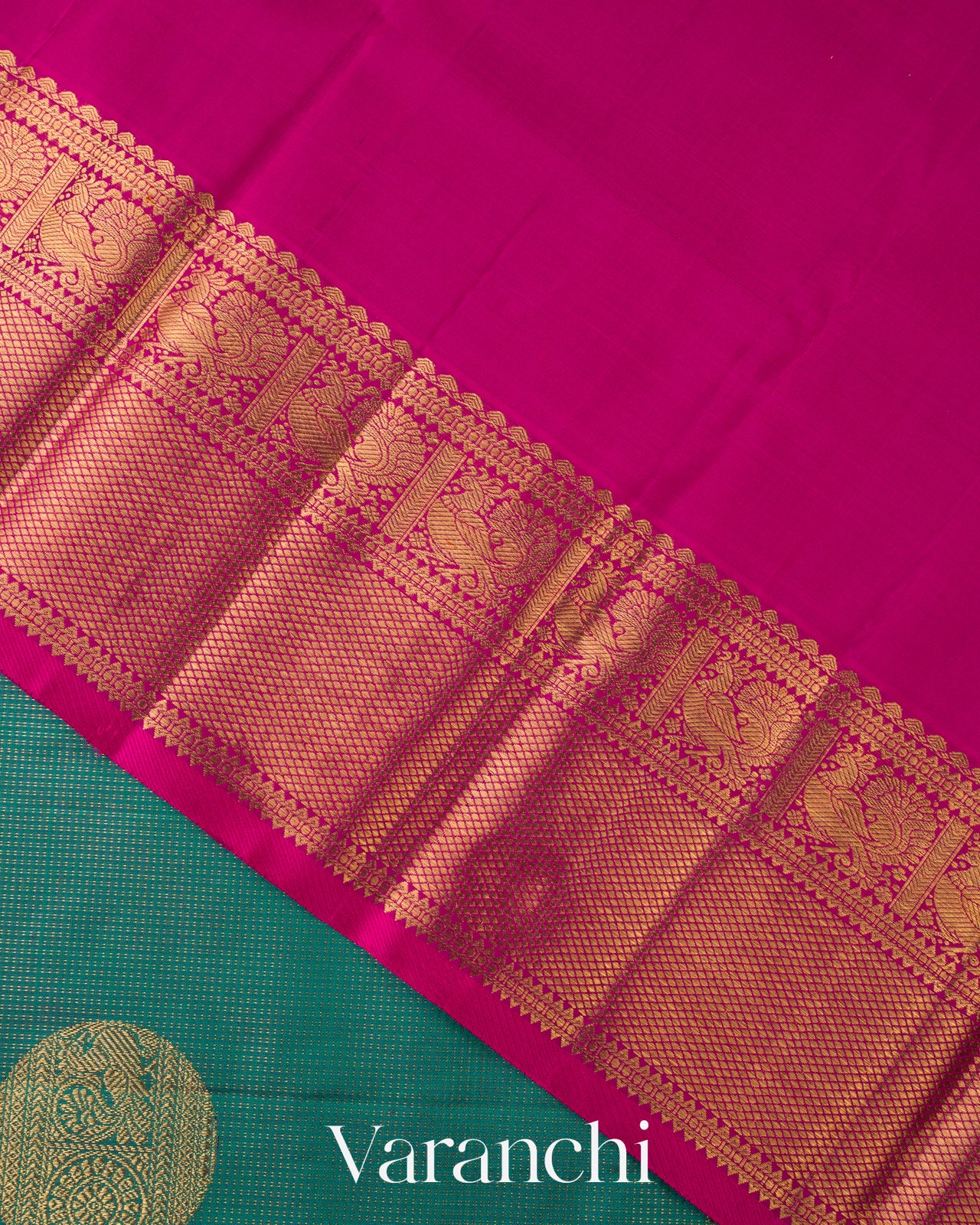 Rama Green Pure Kanchipuram Silk Handloom Saree 