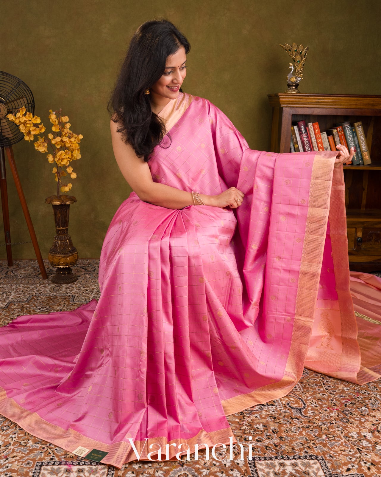 Baby Pink Pure Kanchipuram Silk Handloom Saree