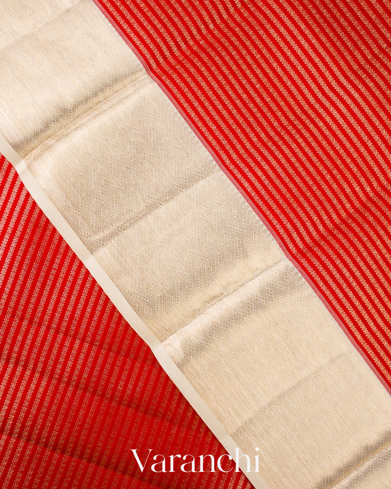 Bright Red Pure Kanchipuram Silk Handloom Saree