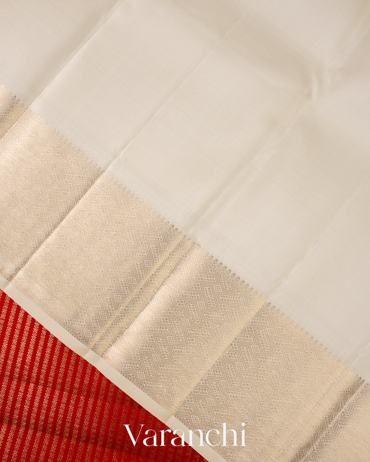 Bright Red Pure Kanchipuram Silk Handloom Saree