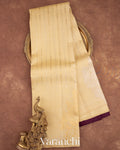 Ivory Borderless Pure Kanchipuram Silk Handloom Saree