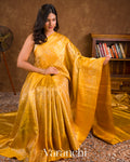Golden Yellow Pure Kanchipuram Silk Saree