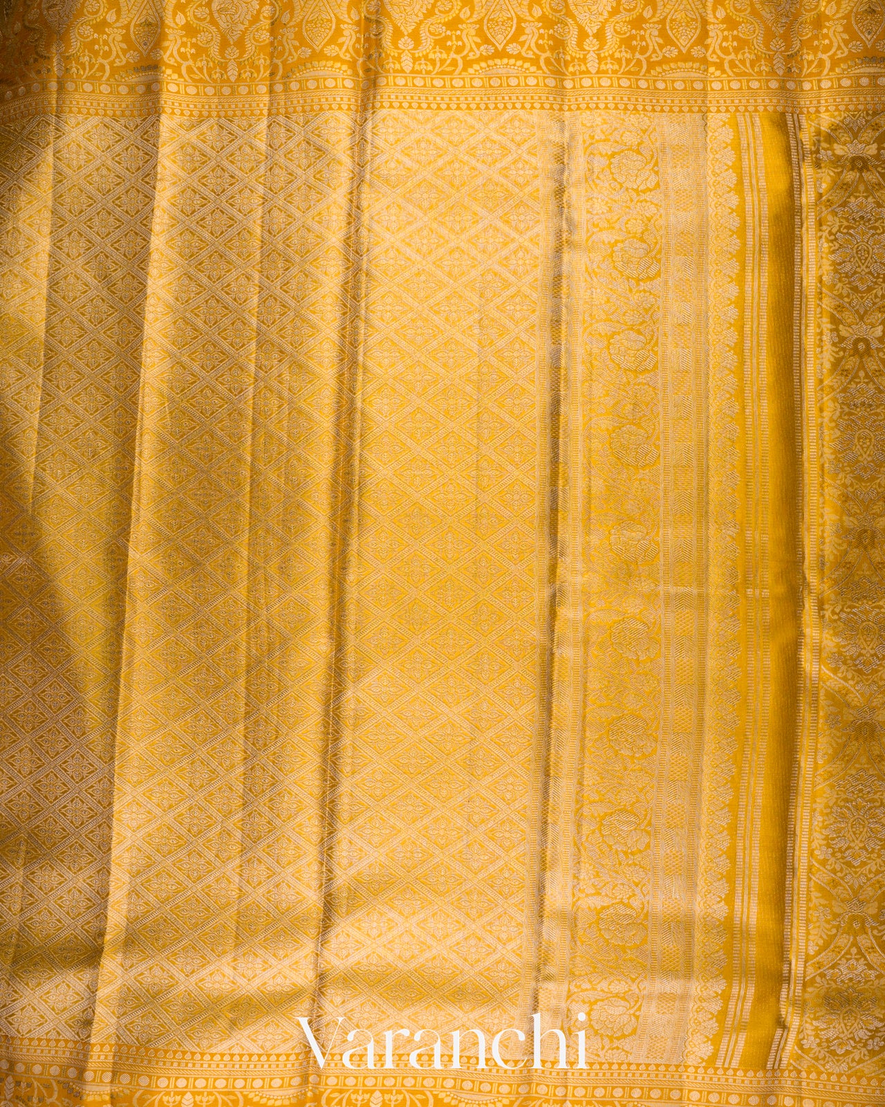 Golden Yellow Pure Kanchipuram Silk Saree