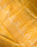 Golden Yellow Pure Kanchipuram Silk Saree