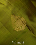 Olive Green Pure Kanchipuram Silk Handloom Saree