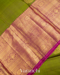 Olive Green Pure Kanchipuram Silk Handloom Saree