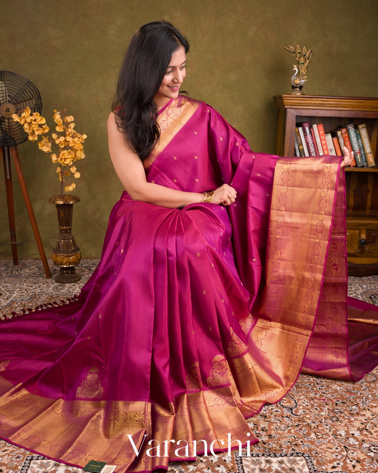 Burgundy Pure Kanchipuram Silk Handloom Saree