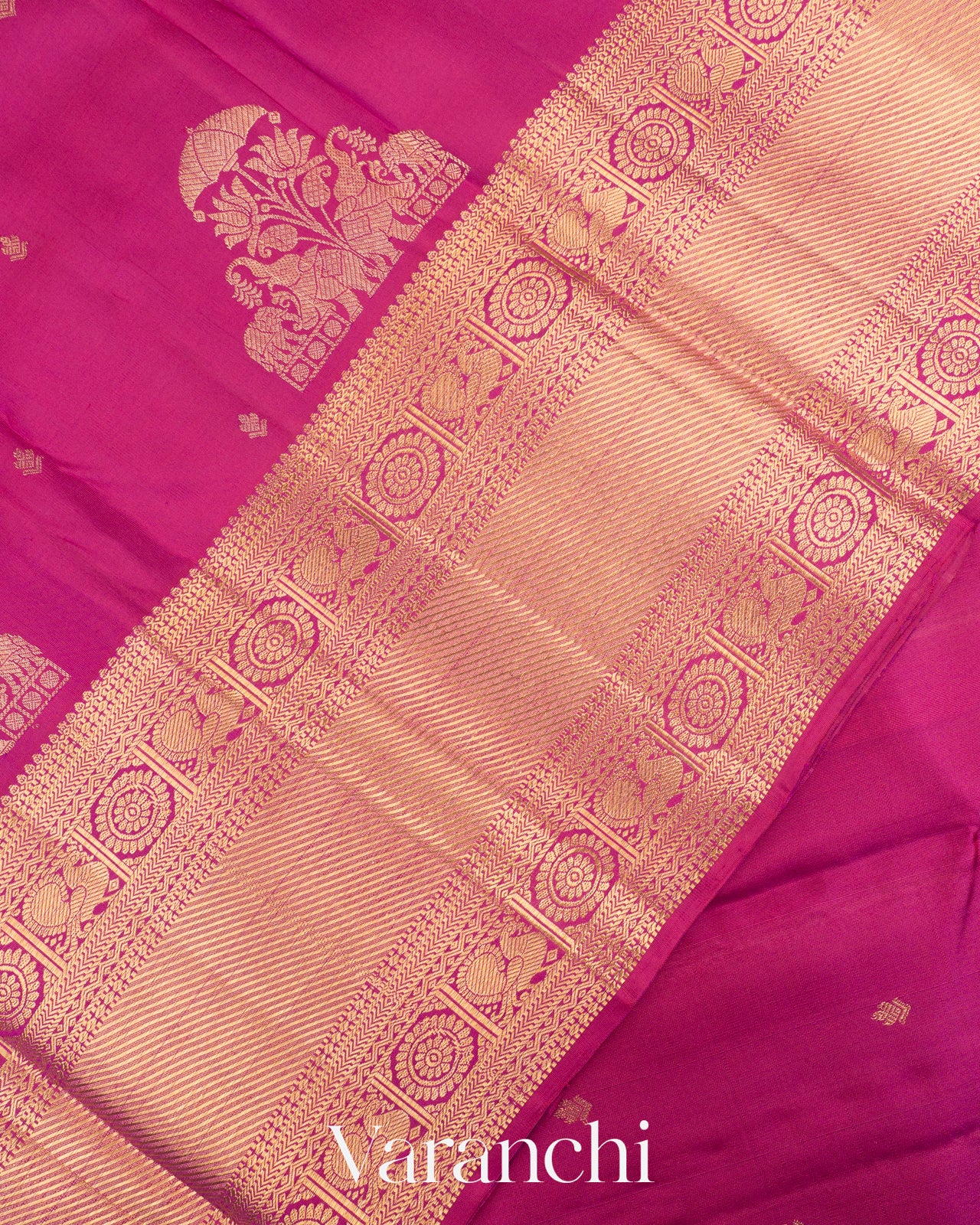 Burgundy Pure Kanchipuram Silk Handloom Saree