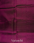 Deep Magenta Checks Pure Kanchipuram Silk Cotton Handloom Saree