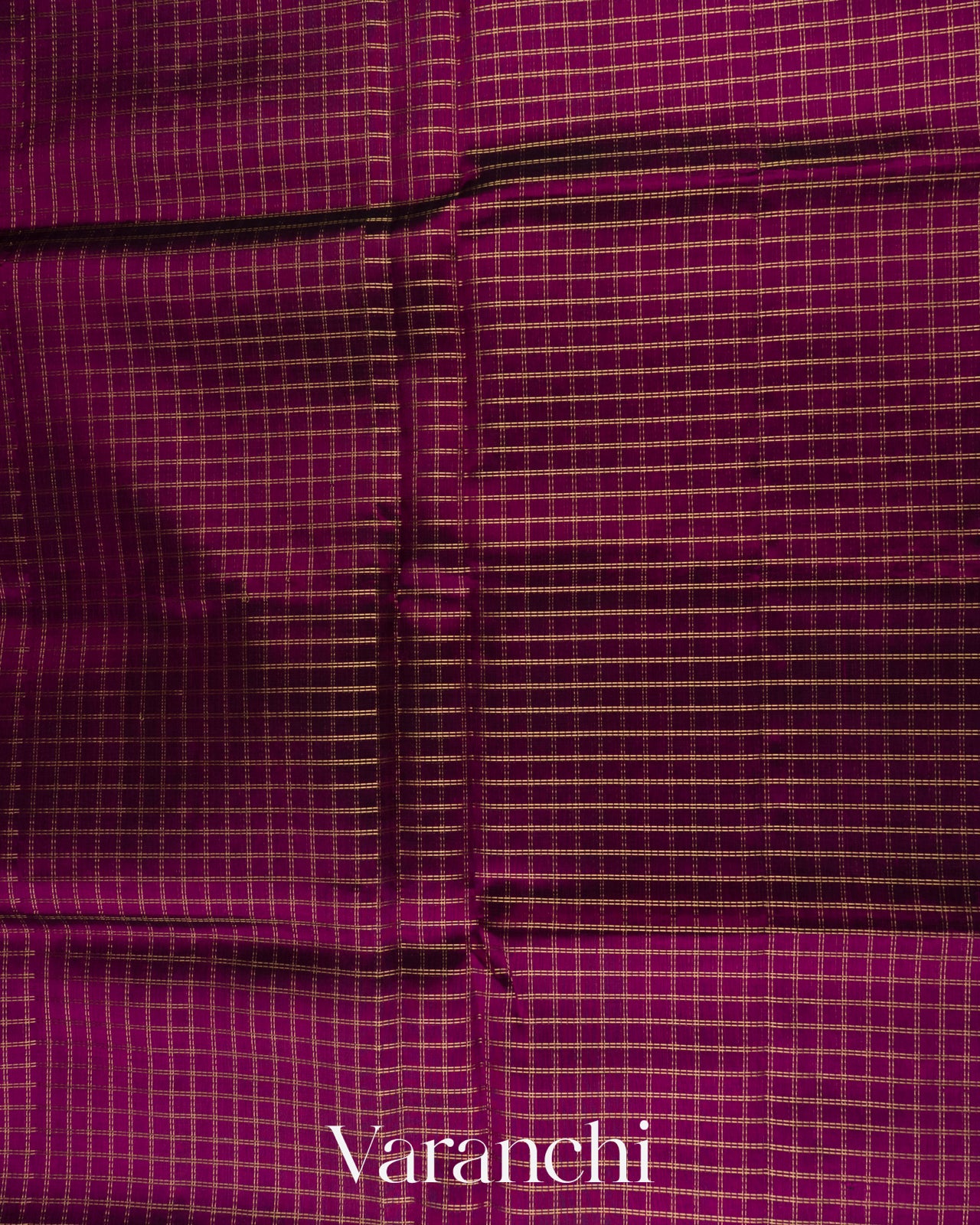 Deep Magenta Checks Pure Kanchipuram Silk Cotton Handloom Saree