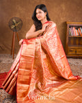 Metallic Copper Gold Pure Kanchipuram Silk Saree
