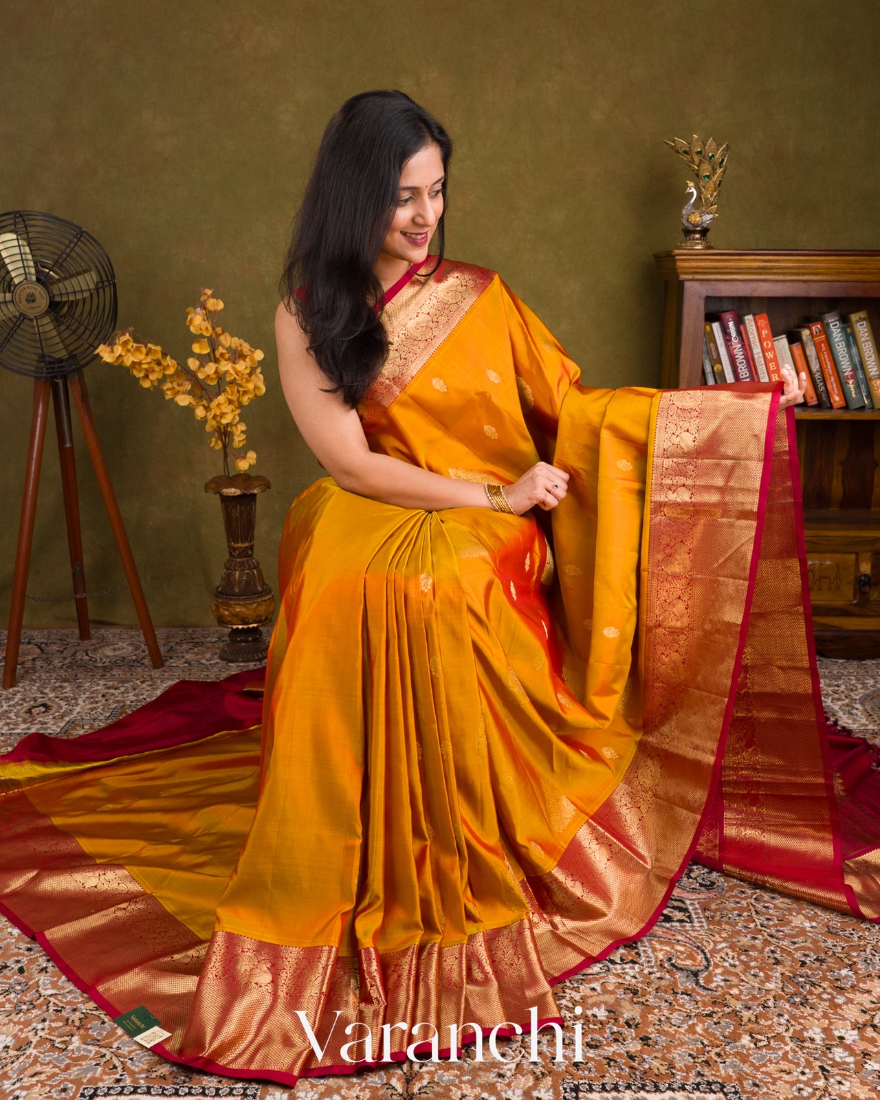 Marigold Yellow Pure Kanchipuram Silk Handloom Saree 