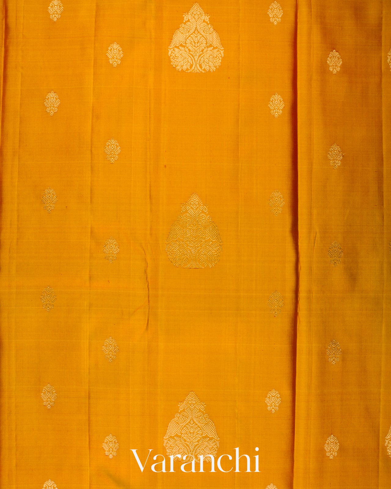 Marigold Yellow Pure Kanchipuram Silk Handloom Saree 