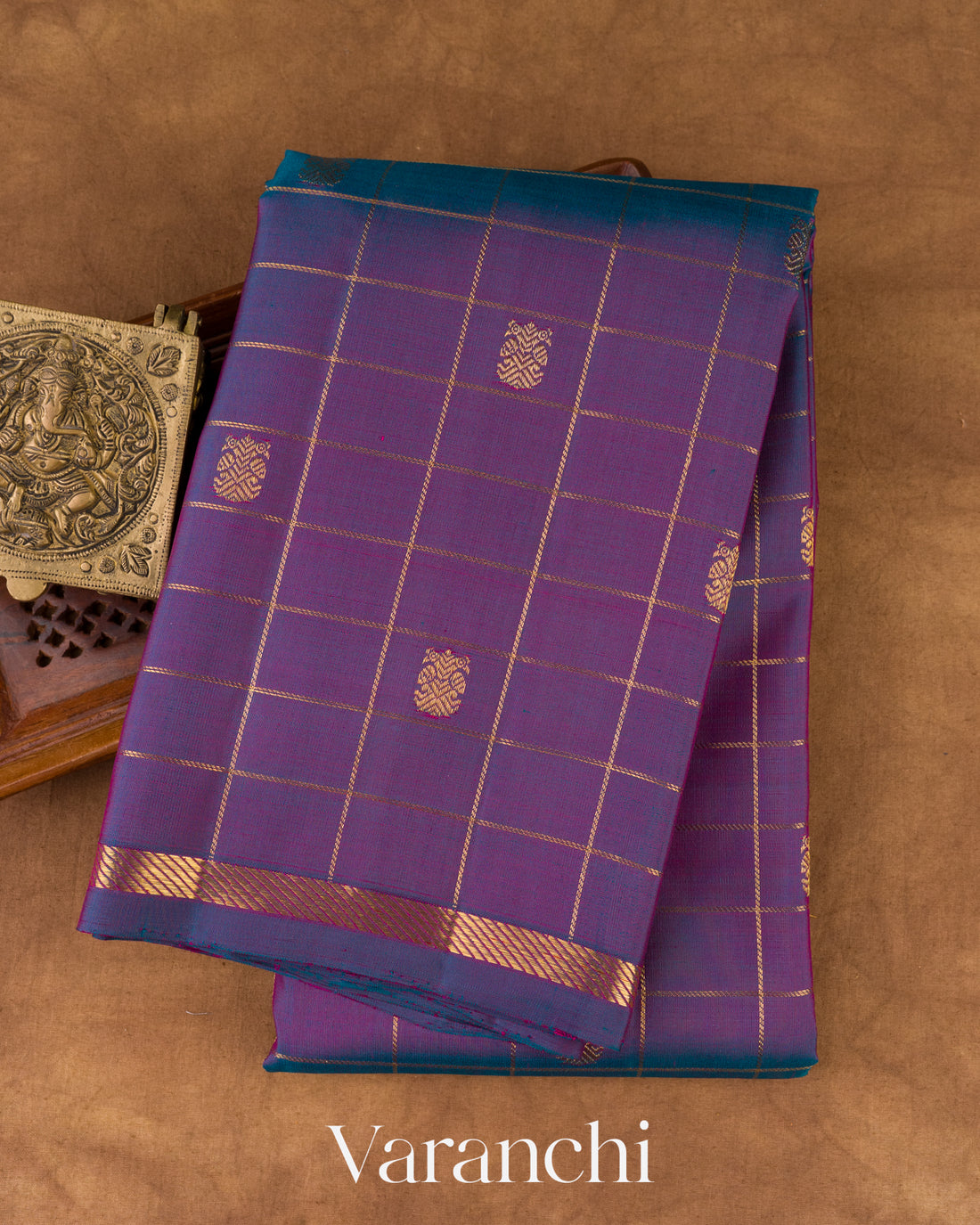 Purple Pure Kanchipuram Silk Handloom Saree