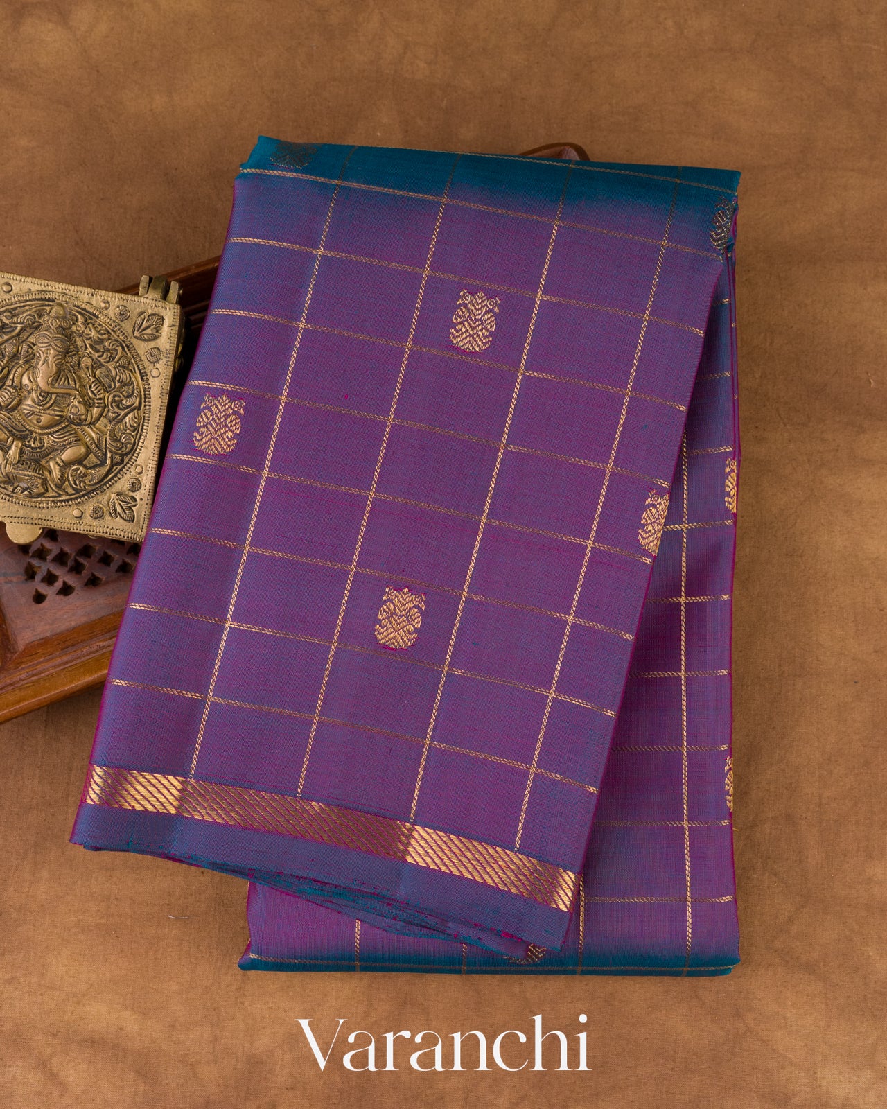 Purple Pure Kanchipuram Silk Handloom Saree