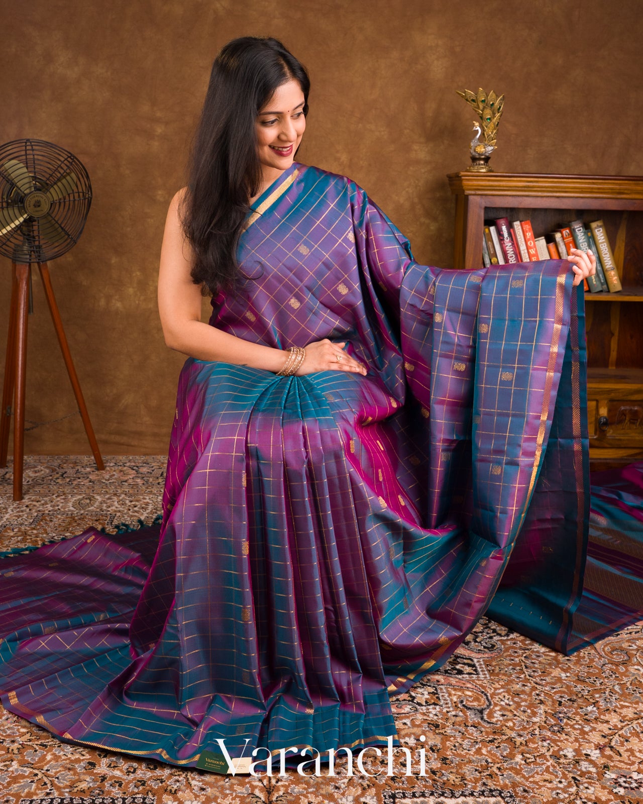 Purple Pure Kanchipuram Silk Handloom Saree