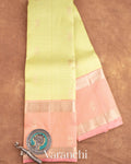 Light Lime Green Pure Kanchipuram Silk Handloom Saree