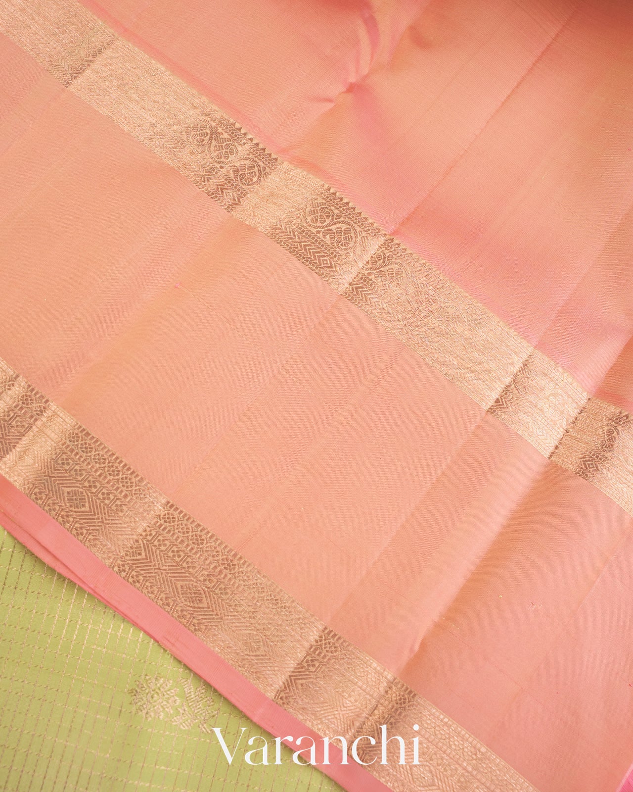 Light Lime Green Pure Kanchipuram Silk Handloom Saree