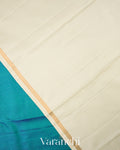 Peacock Blue Vaira Oosi Pure Kanchipuram Silk Handloom Saree