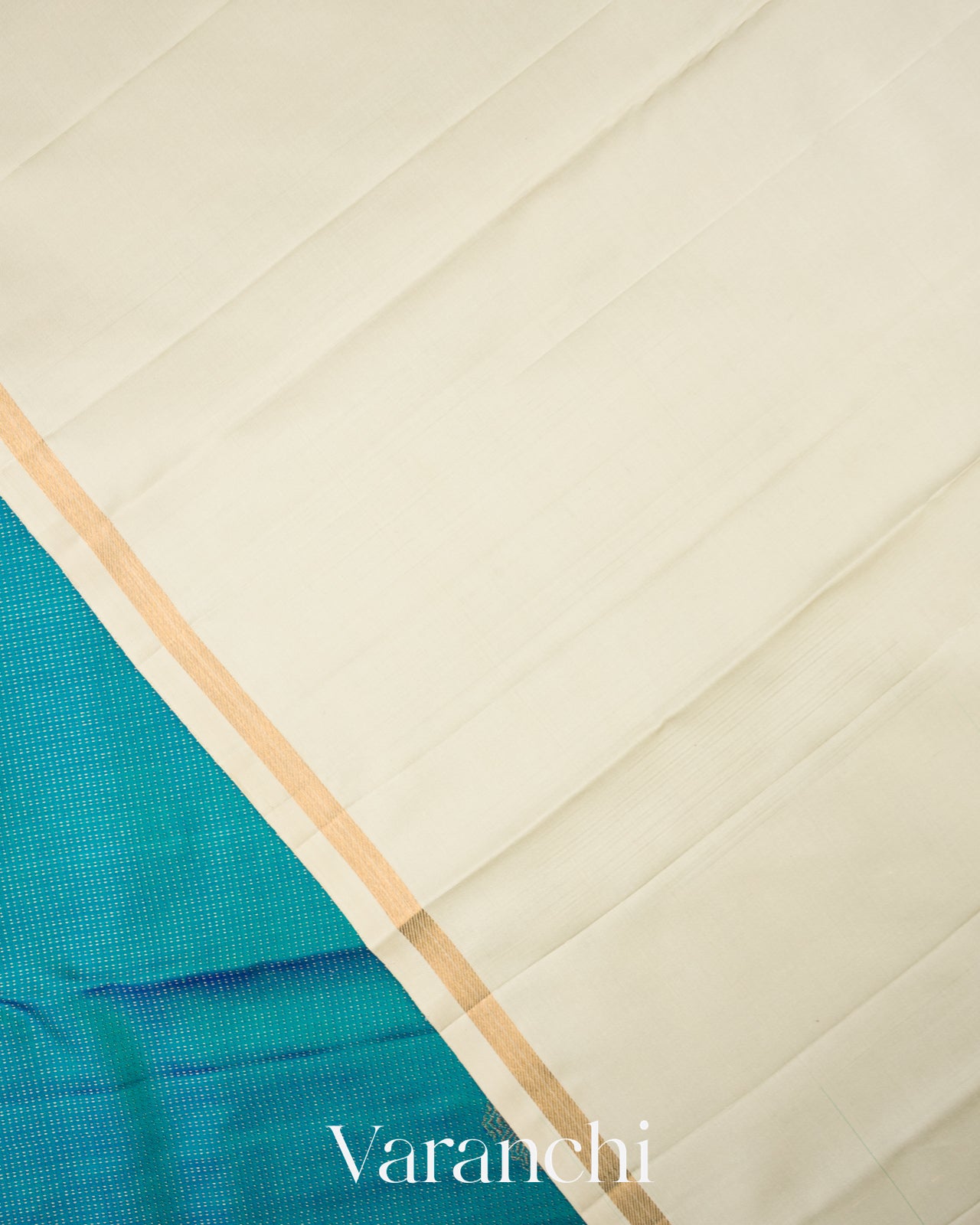 Peacock Blue Vaira Oosi Pure Kanchipuram Silk Handloom Saree