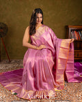Baby Pink Vaira Oosi Pure Kanchipuram Silk Handloom Saree 