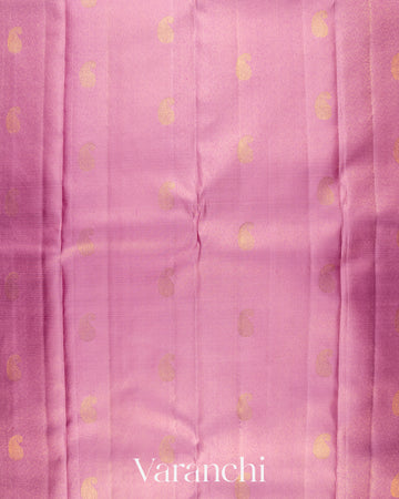 Baby Pink Vaira Oosi Pure Kanchipuram Silk Handloom Saree 