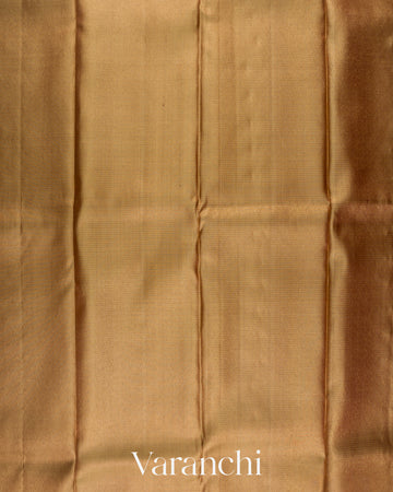 Golden Beige Vaira Oosi Pure Kanchipuram Silk Handloom Saree