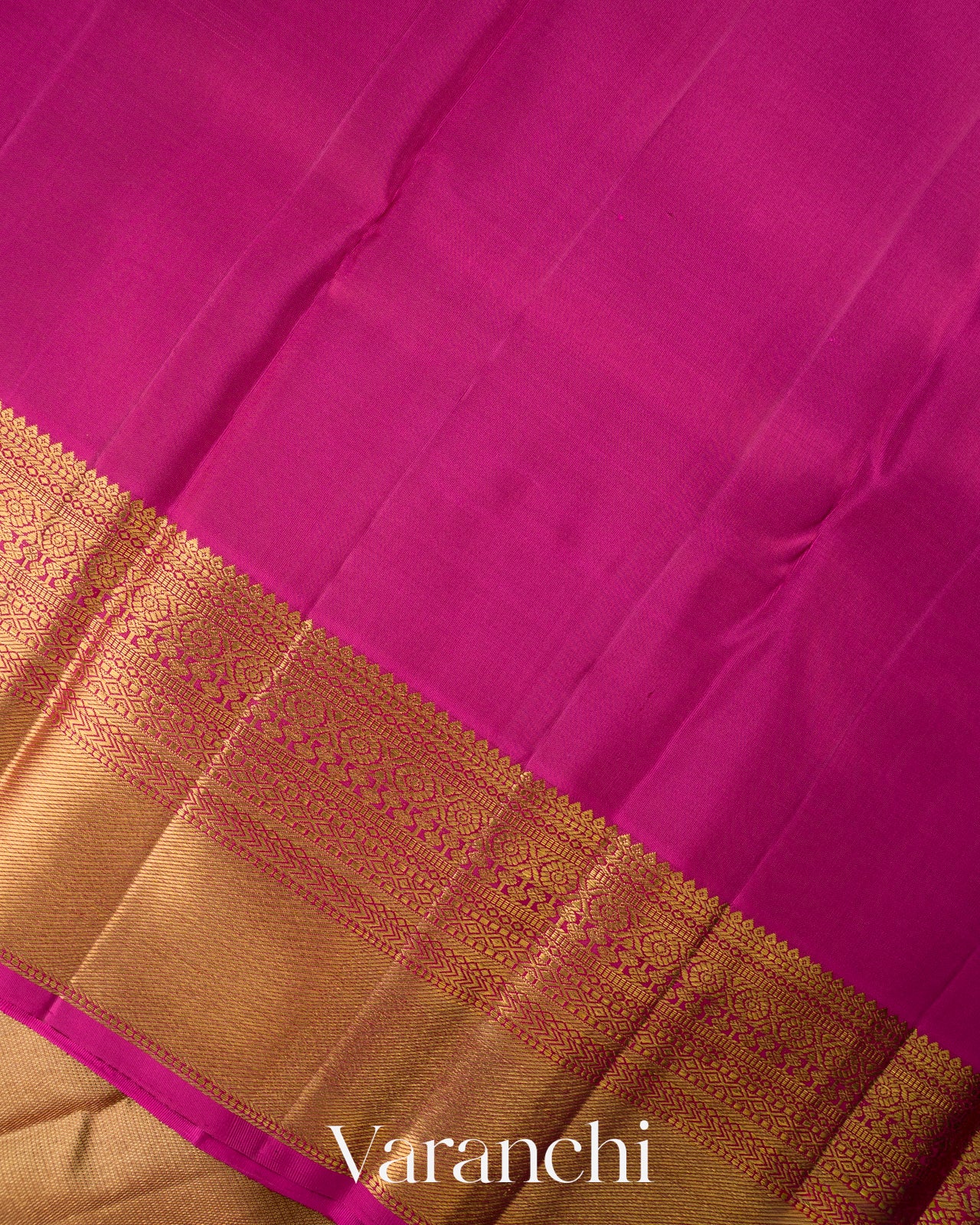 Golden Beige Vaira Oosi Pure Kanchipuram Silk Handloom Saree